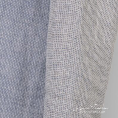 Bluish linen fabric, double-sided