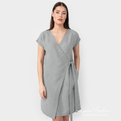 CATALINA light grey linen dress