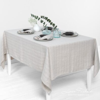 URBAN grey linen tablecloth