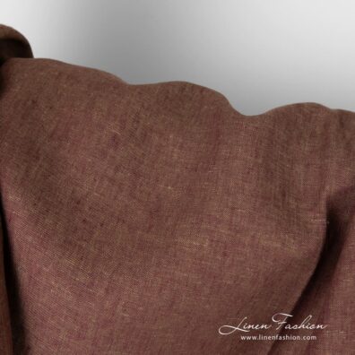 Linen fabric in greenish violet melange, 130 width