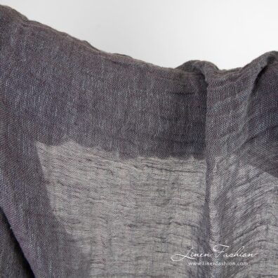 Transparent linen fabric in bluish violet melange