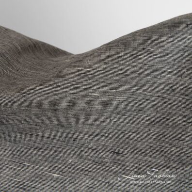 Greyish black linen fabric in melange
