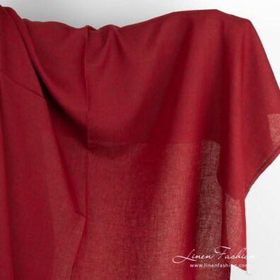 Red linen fabric