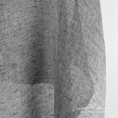 Linen fabric in black and white melange