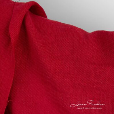 Red linen fabric, specially washed