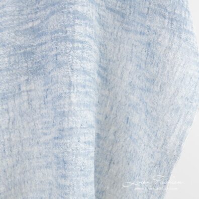 Linen cotton fabric with white stripes