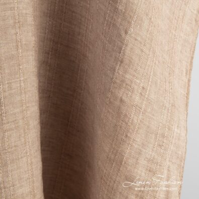 Brown 100% linen fabric, specially washed