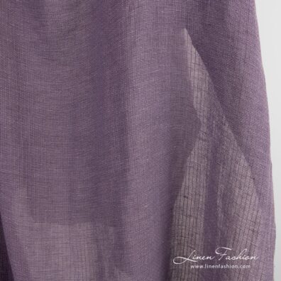 Violet linen cotton fabric in gauze
