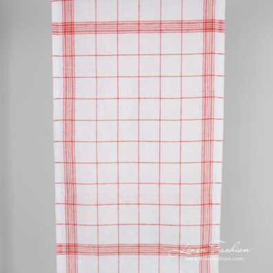 Linen fabric in red checks