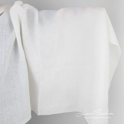 White linen fabric in vertical stripes