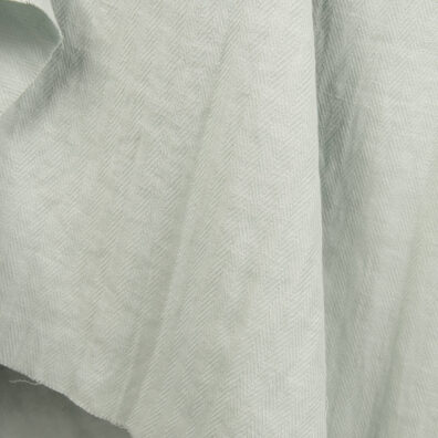 Bluish green linen cotton fabric, specially washed to increase softness