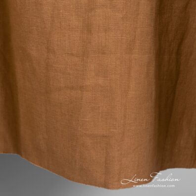 Heavy clay brown linen fabric