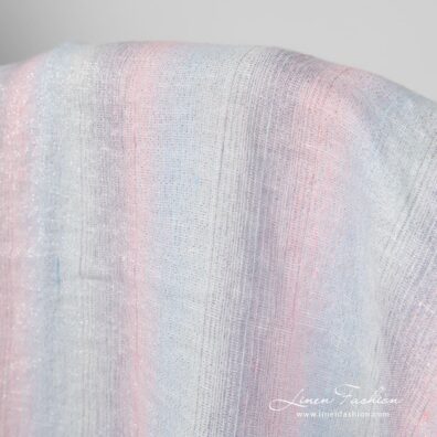 Multicolored linen fabric with lurex, specially washed to increase softness