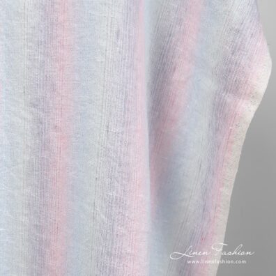 Linen fabric with vertical stripes