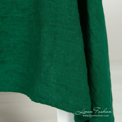 Emerald green linen tablecloth, specially washed