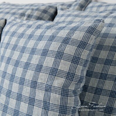 NAUTIC blue linen pillow case