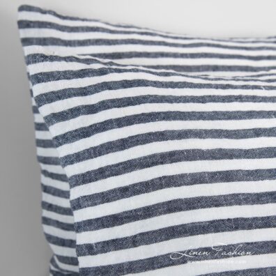 MALAGA bed linen with white and blue stripes, specially washed