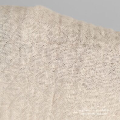 Light cream jacquard linen fabric in rhombus