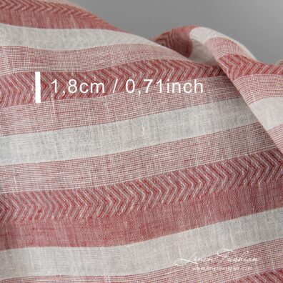 Linen fabric in horizontal stripes