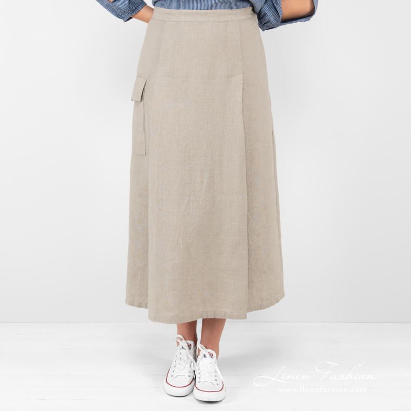 long beige skirt linen.