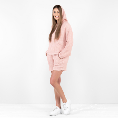 pink shorts linen cotton, washed.