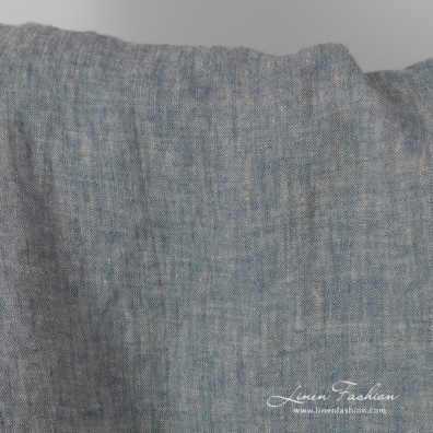linen sand blue fabric melange.