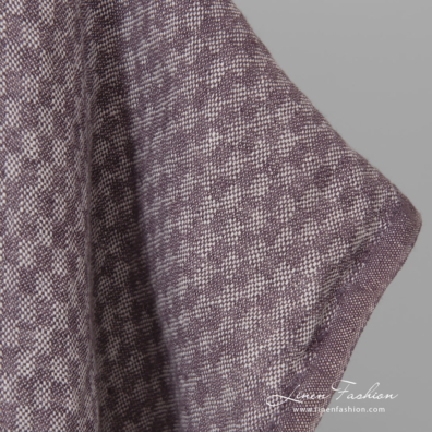 violet linen chess fabric, weight 230gr/m2.