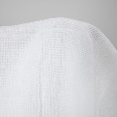 linen cotton white waffle, optic.