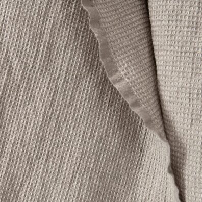 beige linen cotton waffle fabric, heavy quality.