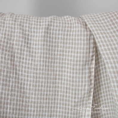 beige checks transparent linen, leight weight.