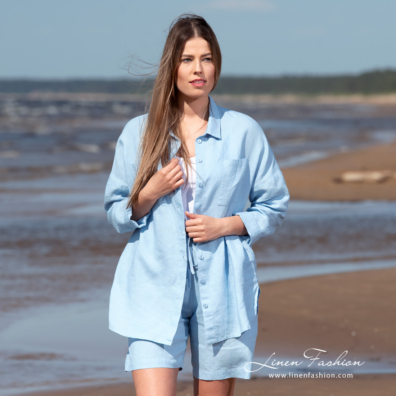 blue linen shirts, washed.