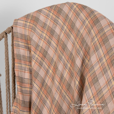 checked linen throw, washed.