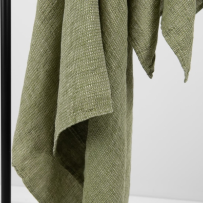 linen green waffle towel waffle.