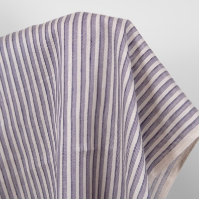 linen twill striped fabric violet blue, twill.