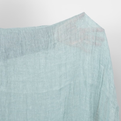 mint linen gauze fabric washed, transparent.