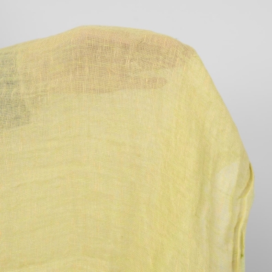 yellow gauze linen fabric washed, transparent