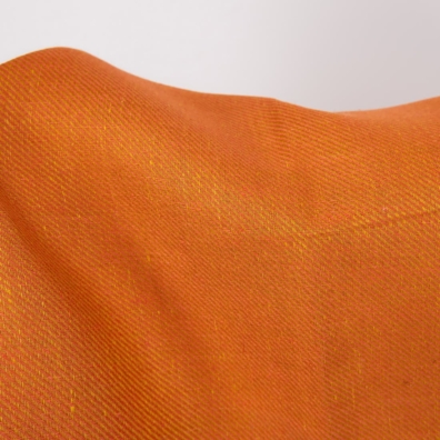Orange linen twill fabric, width 150cm