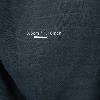 linen cotton navy fabric in rhombus, 3.5cm.