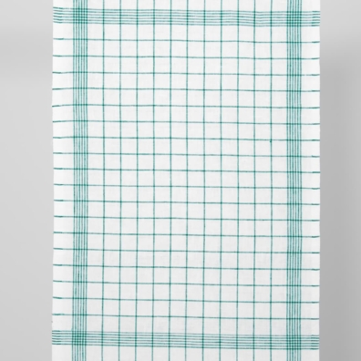linen narrow fabric green checks