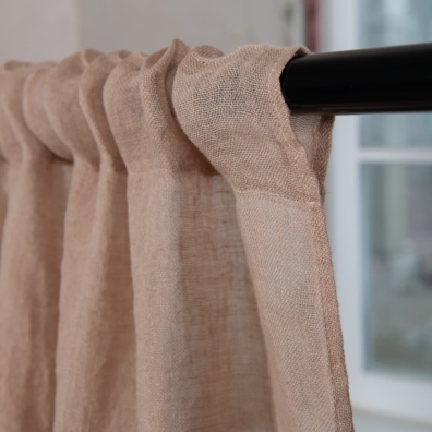 white coffee linen curtains, with channel