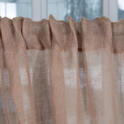 white coffee linen curtains, with channel, transparent