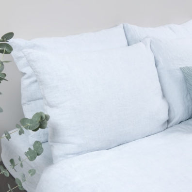 pillow case in linen light blue