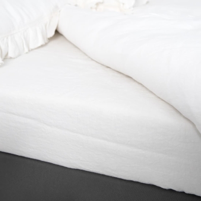 off white linen sheets fitted and flat