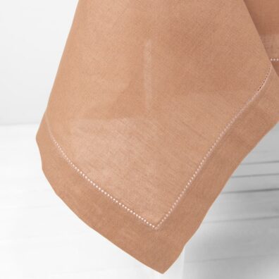 linen cotton light brown tableclot, border 4cm. hemstitch