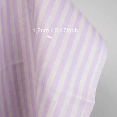 linen striped fabric lilac stripes 1.2cm