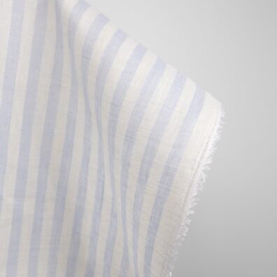 linen fabric blue stripes, cream stripes