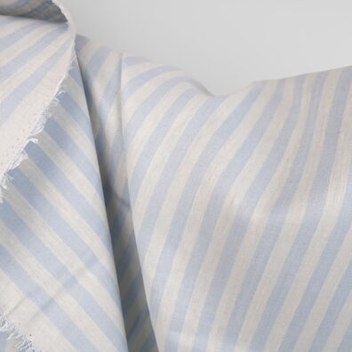 linen fabric blue stripes, non washed