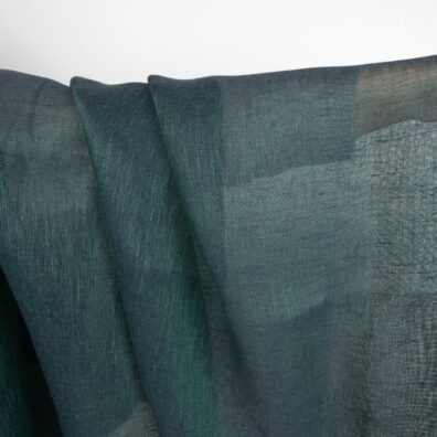 blue green linen fabric, gauze