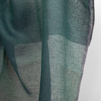 blue green linen fabric, not washed