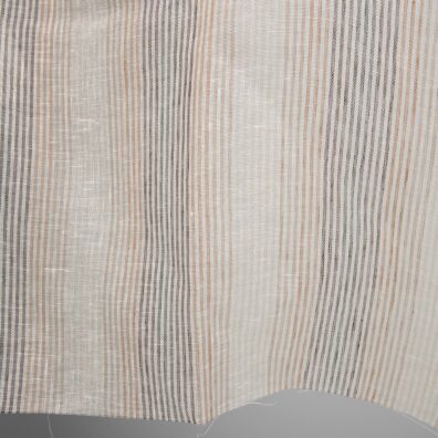 linen gauze brown striped fabric 150cm. width